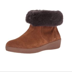 FitFlop Women's Suede Shearling Ankle Boot NEW!